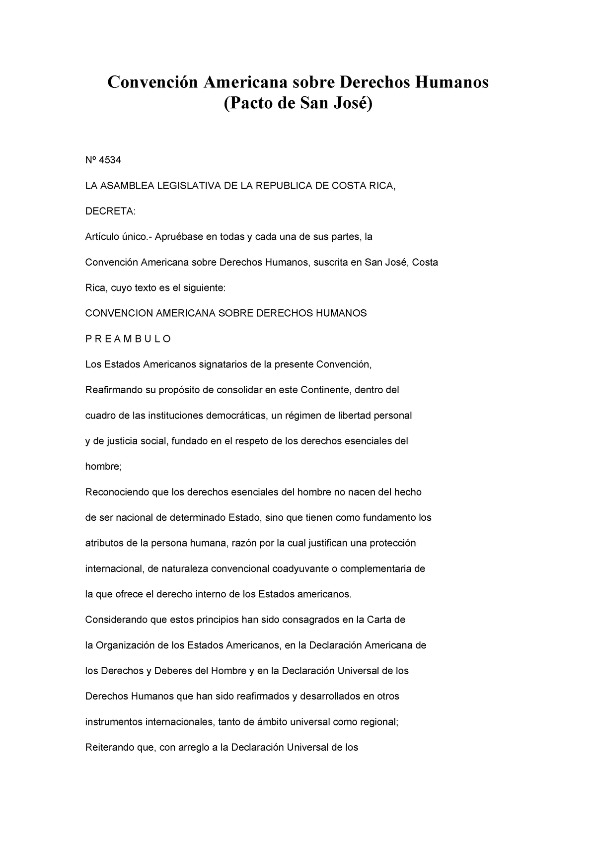 Convencion Americana Sobre Derechos Humanos - Convención Americana ...