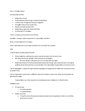 Exam 3 Genetics Notes - Genetics Exam 3 Notes Exam will vastly focus on ...