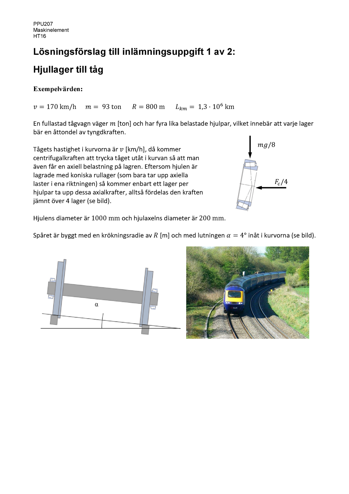 INL1 - Inlämningsuppgifter Med Lösningsförslag - Maskinelement HT ...