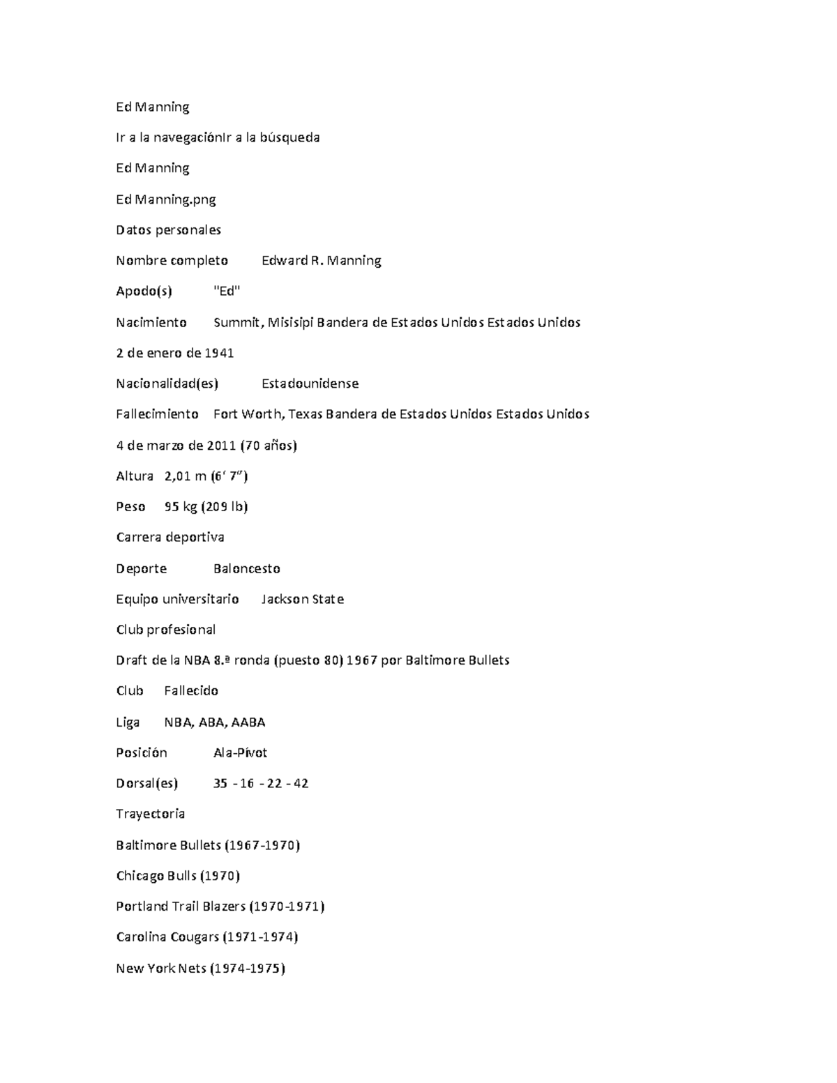 Ed Manning Summary of Basketball Ed Manning Ir a la navegaciónIr a la búsqueda Ed Manning Ed