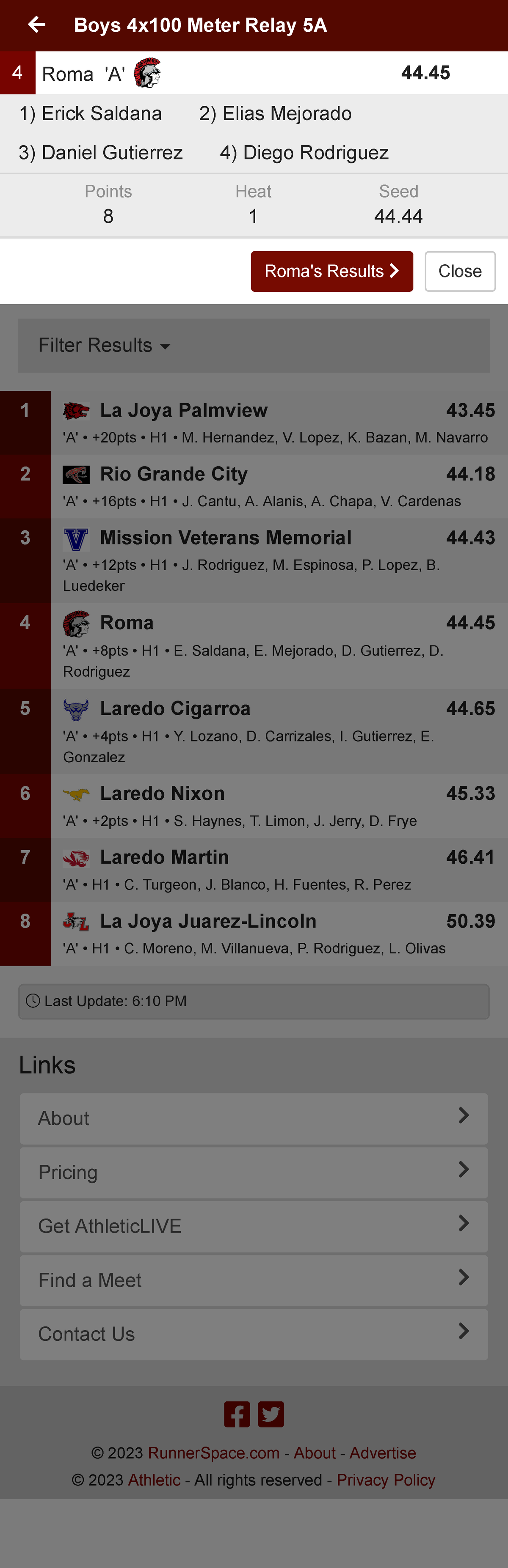 Live Track & Field Results Athletic LIVE Viewing Day 2Finals Events