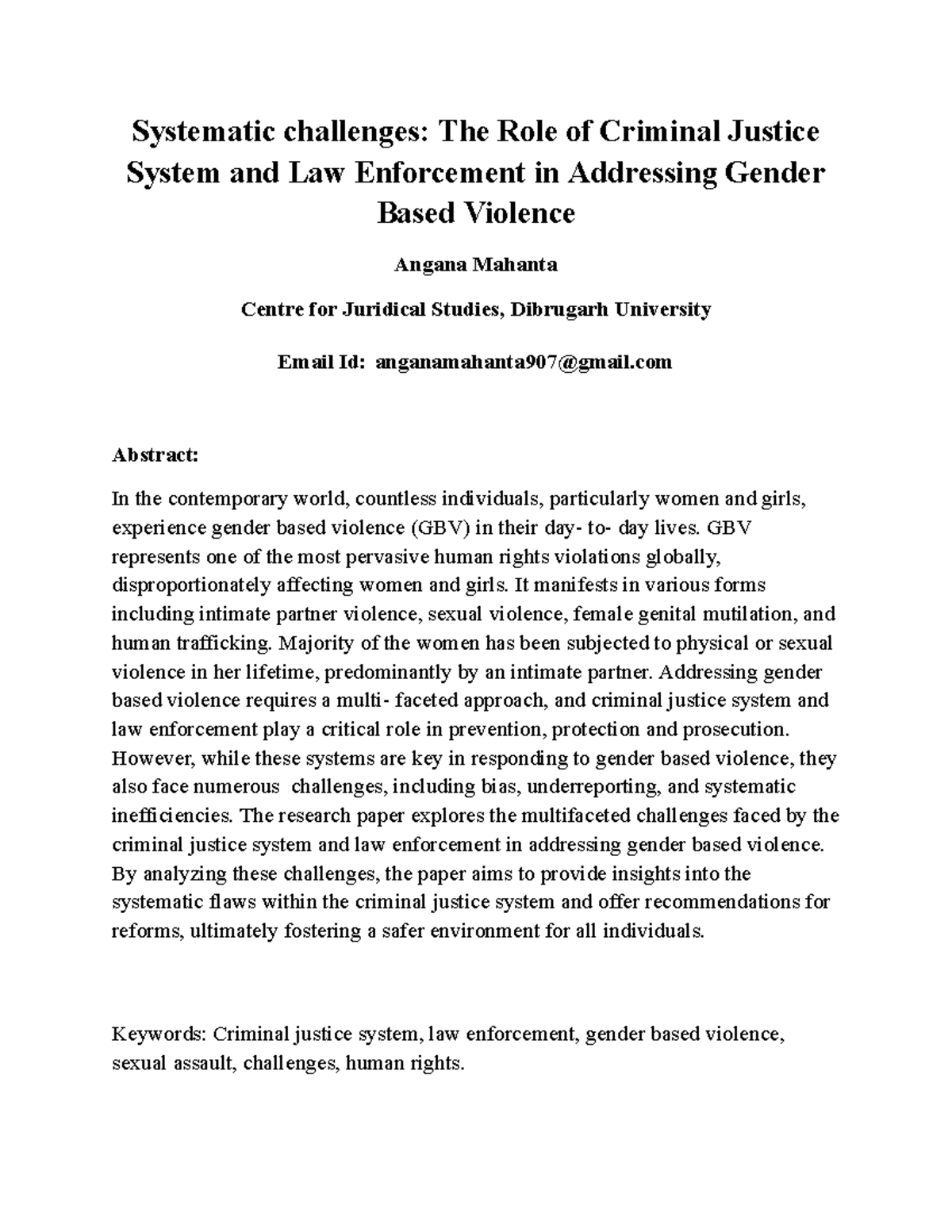 Systematic challenges-2 - GBV represents one of the most pervasive ...