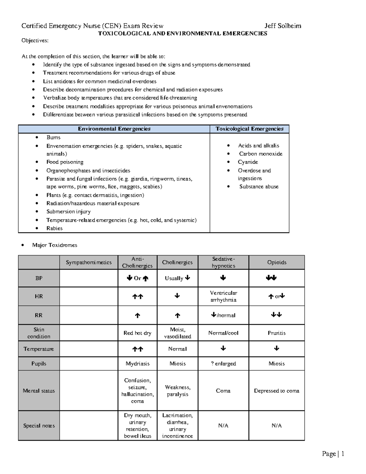 CEN5 Toxicology and Environmental - TOXICOLOGICAL AND ENVIRONMENTAL ...