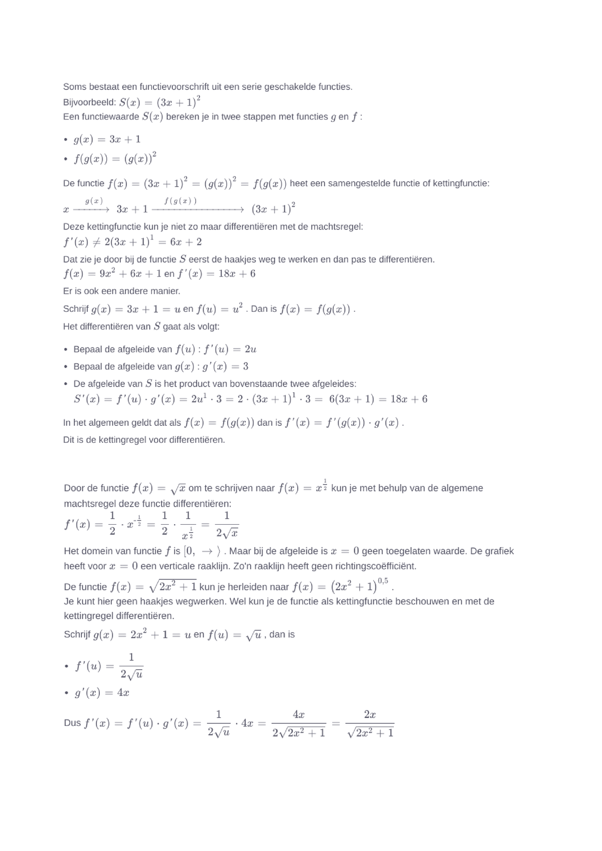 Differentiëren - Wiskunde B - Studeersnel