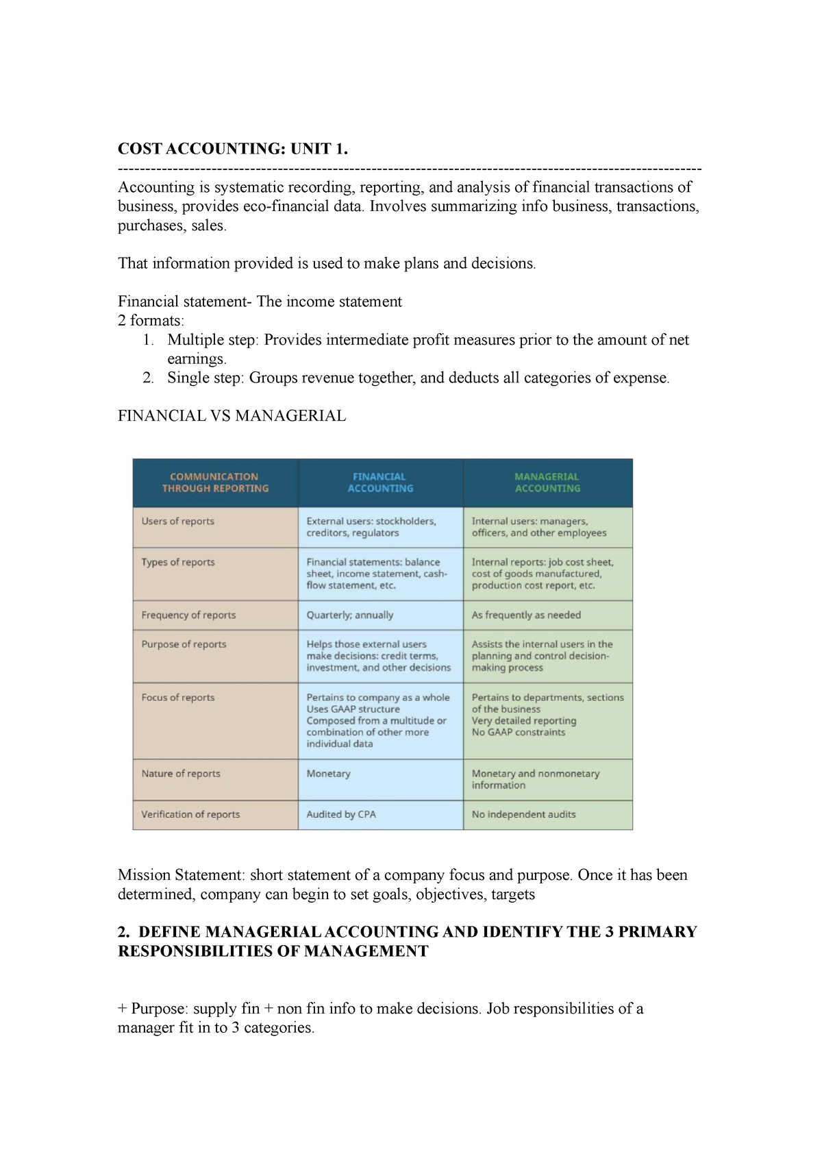 COST Accounting - COST ACCOUNTING: UNIT 1. - Accounting Is Systematic ...