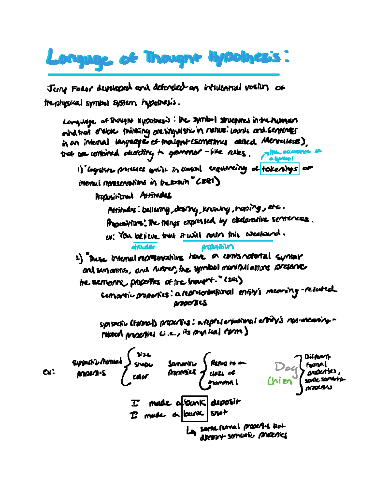 language of thought hypothesis summary