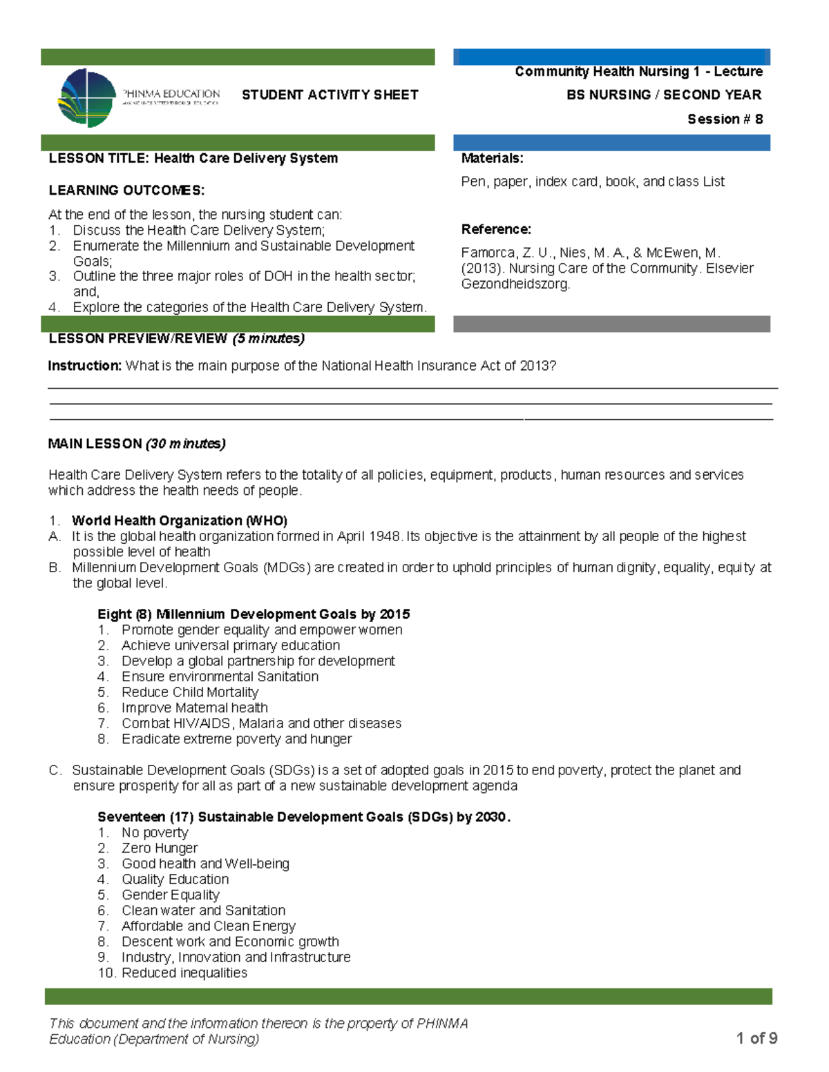 CHN1 Lec Session #8 SAS - Student Activity Sheets - This document and ...