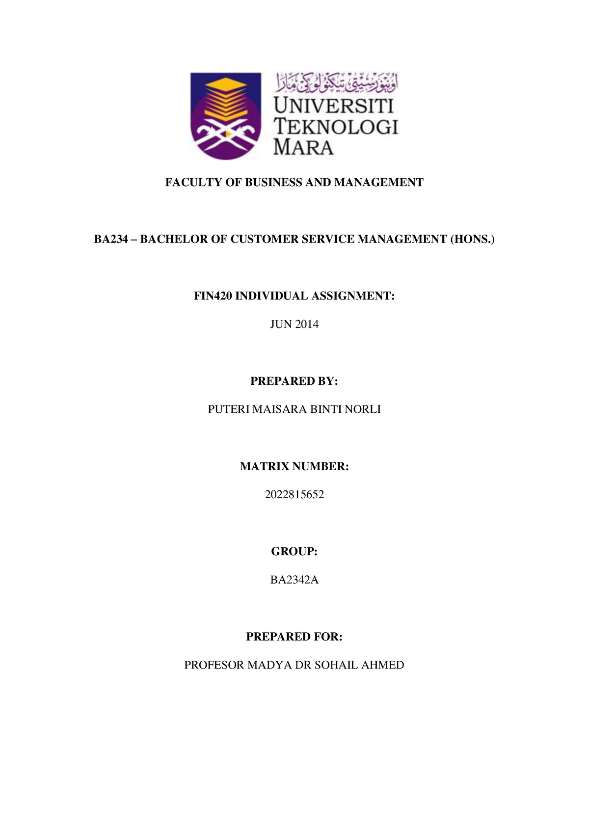 individual assignment fin420