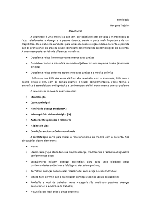 Resumyndo Med ️ - COMPONENTES DA ANAMNESE 📋 👩🏻‍⚕️Sem sombra de dúvida a Anamnese  é a parte mais importante da medicina, pois é onde estabelecemos o pilar da  relação médico-paciente, além de