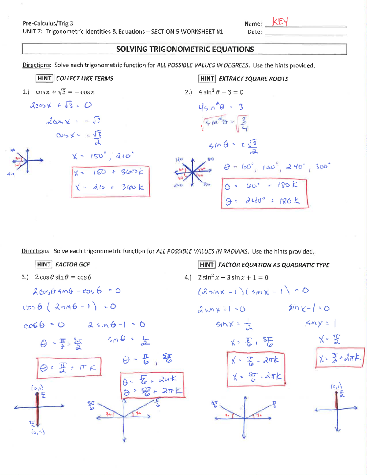 SOLVING TRIGONOMETRIC EQUATIONS - International Business and Trade ...