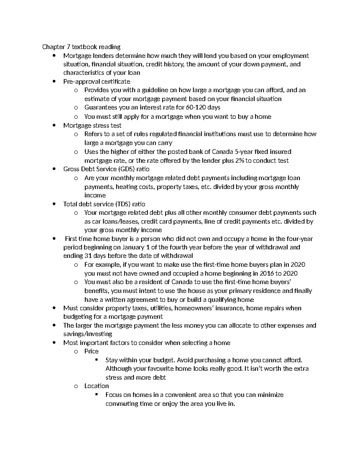 Chapter 7 textbook reading - Chapter 7 textbook reading Mortgage