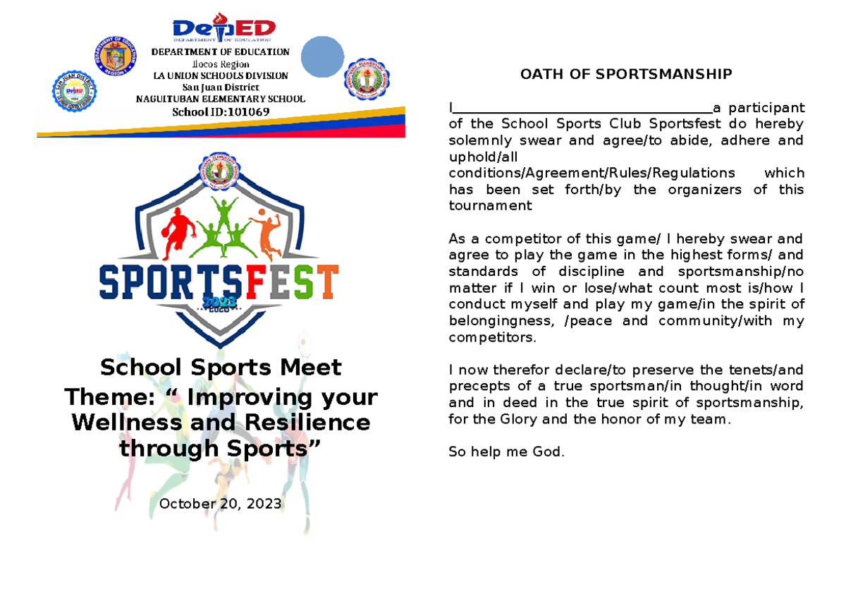 Department OF Education- sports club - DEPARTMENT OF EDUCATION Ilocos ...
