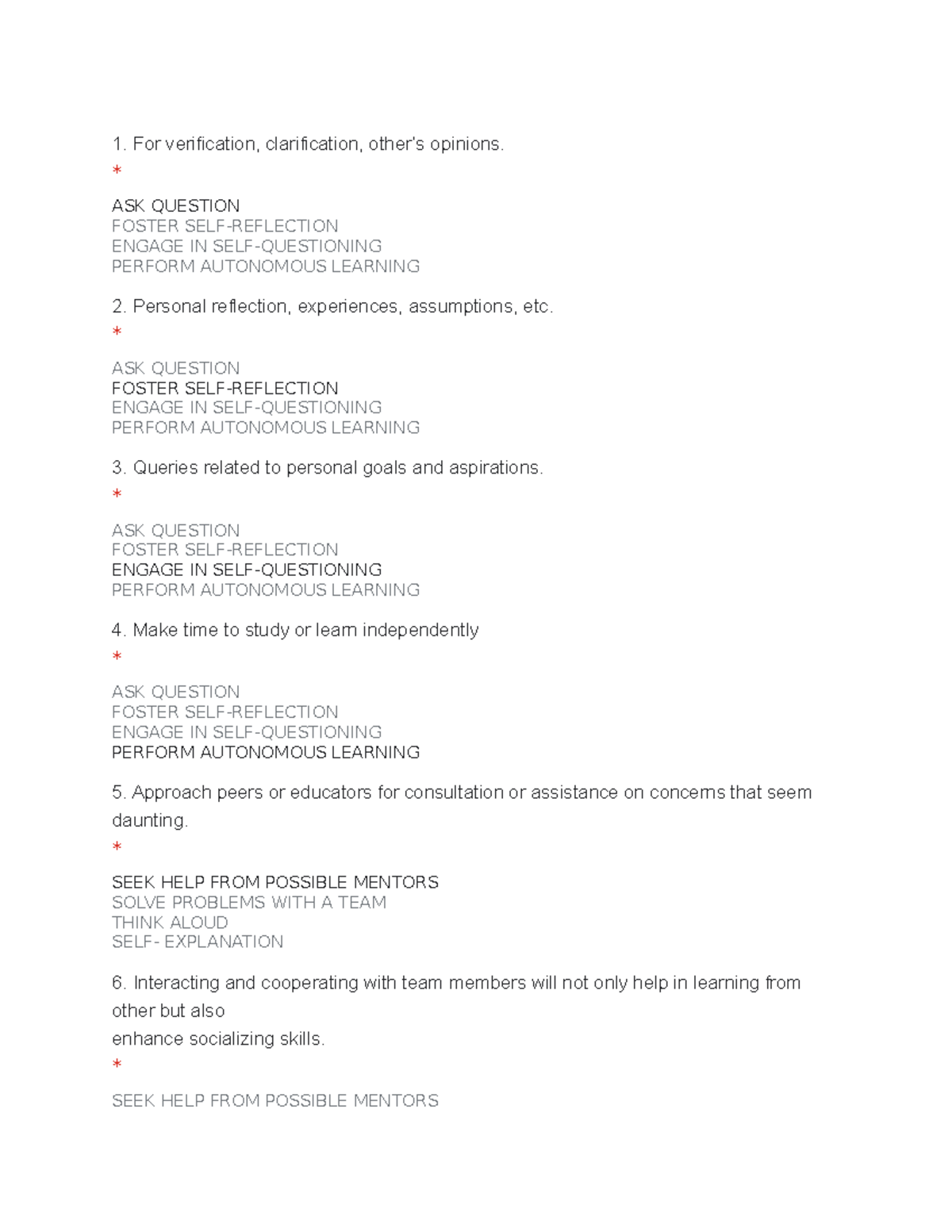 Olval - 9 - quiz about understand self - 1. For verification ...