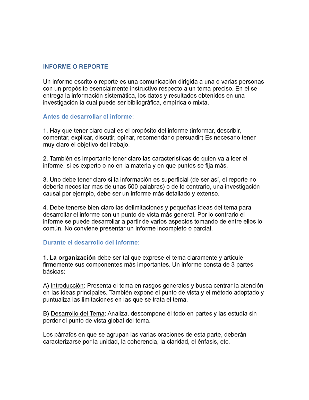 Como Realizar Informe Informe O Reporte Un Informe Escrito O Reporte Es Una Comunicación 8770