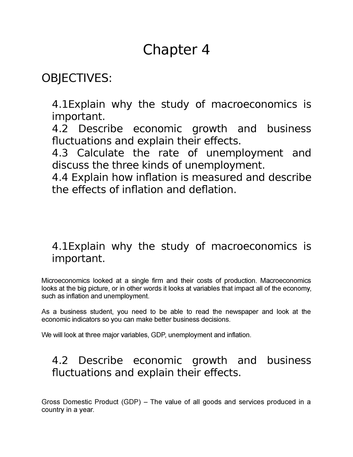 macroeconomics objectives essay