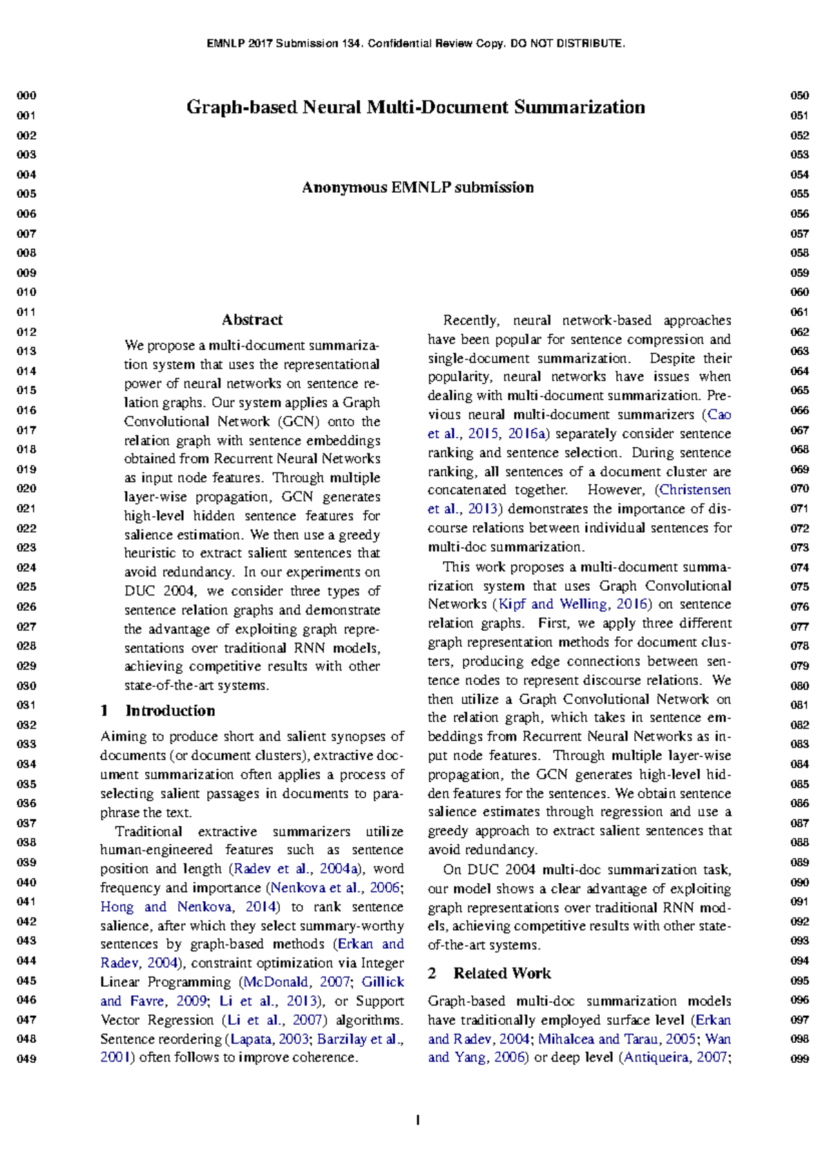 Graph based Neural Multi Document Summar - 000 001 002 003 004 005 006 ...