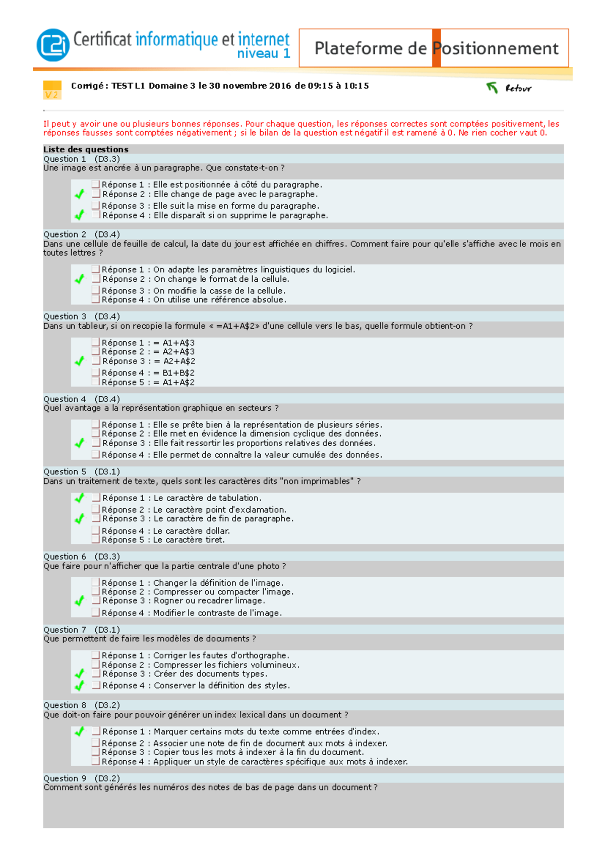 Déduire Optimiste Gamelle quiz informatique corrigé pdf Opéra Partie Critique