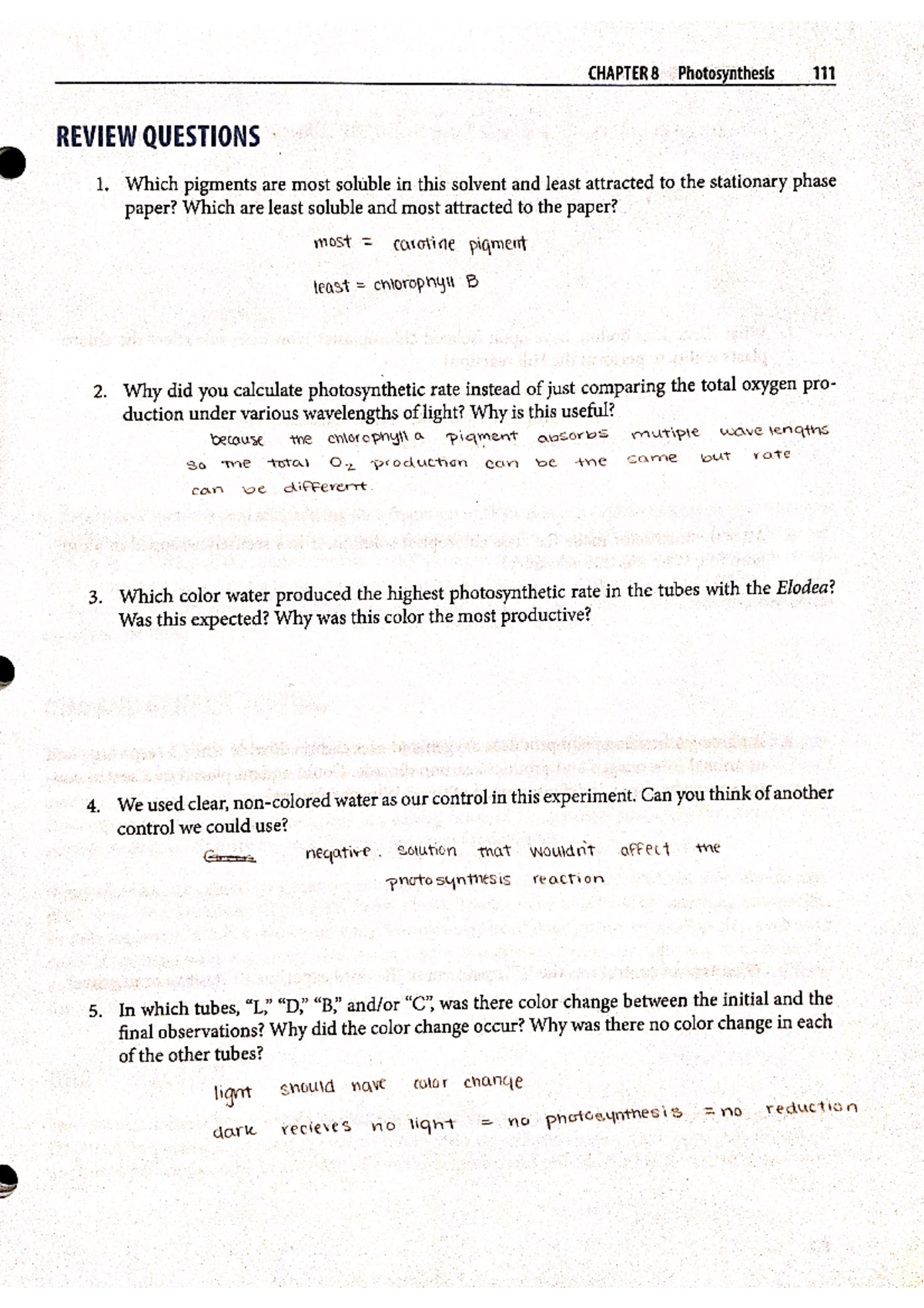 BIO 1510 lab 8 questions - BIO 1510 - Studocu