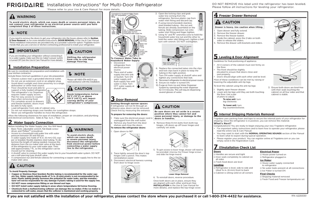 Installation Instructions DO NOT REMOVE this label until the