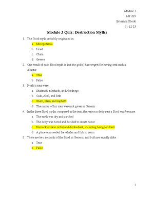 Module 8 Quiz - N/A - LIT 229 Brieanna Shook 12-17- Module 8 Quiz ...