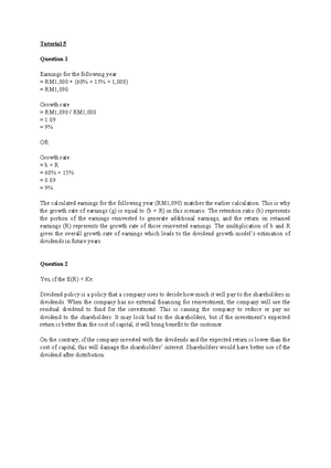 Tutorial 4 Q1 - Tutorial 4 Question 1 Valuation techniques: Asset based ...