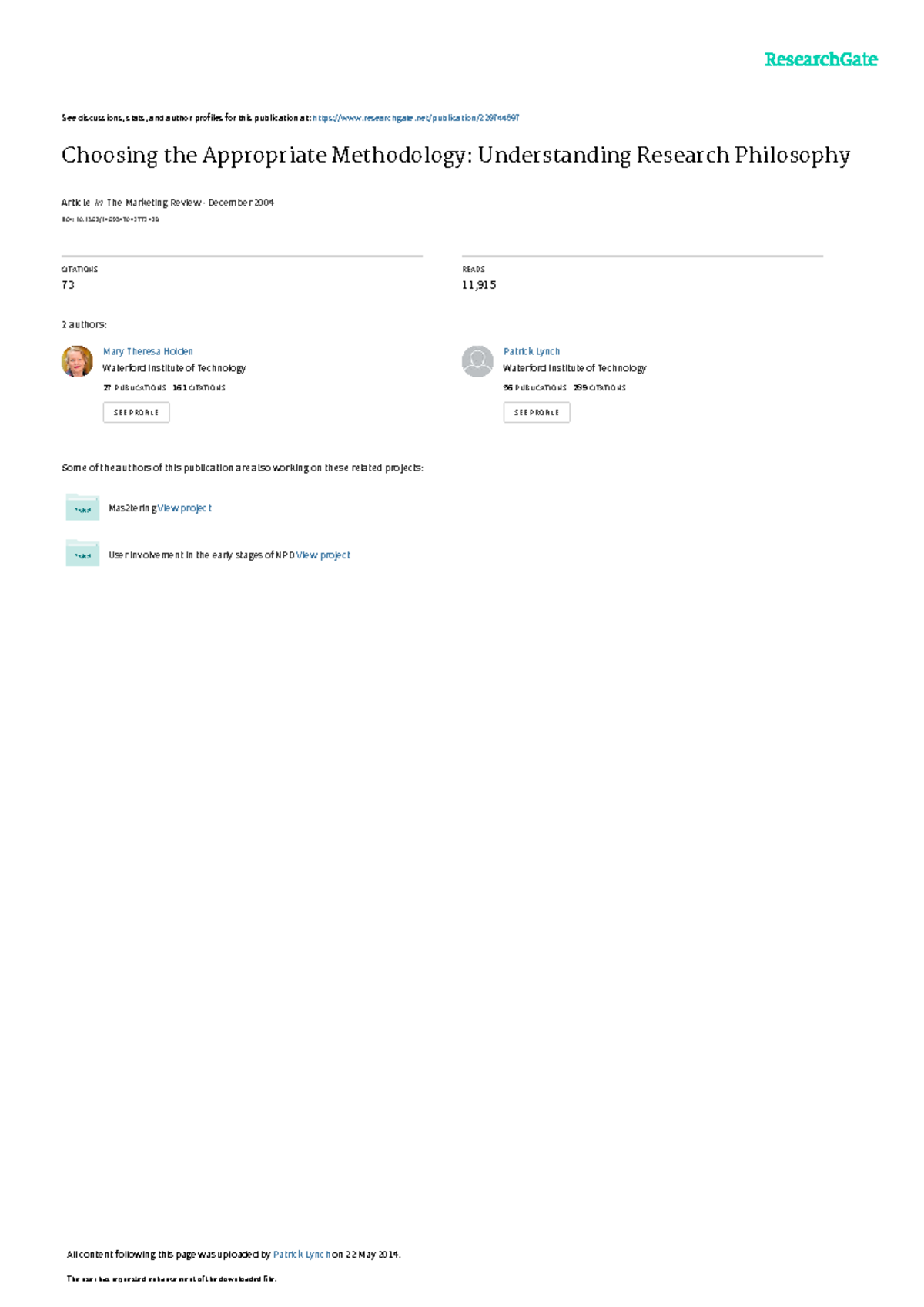 Choosing the Appropriate Methodology Understanding - 36497 - Hull - Studocu