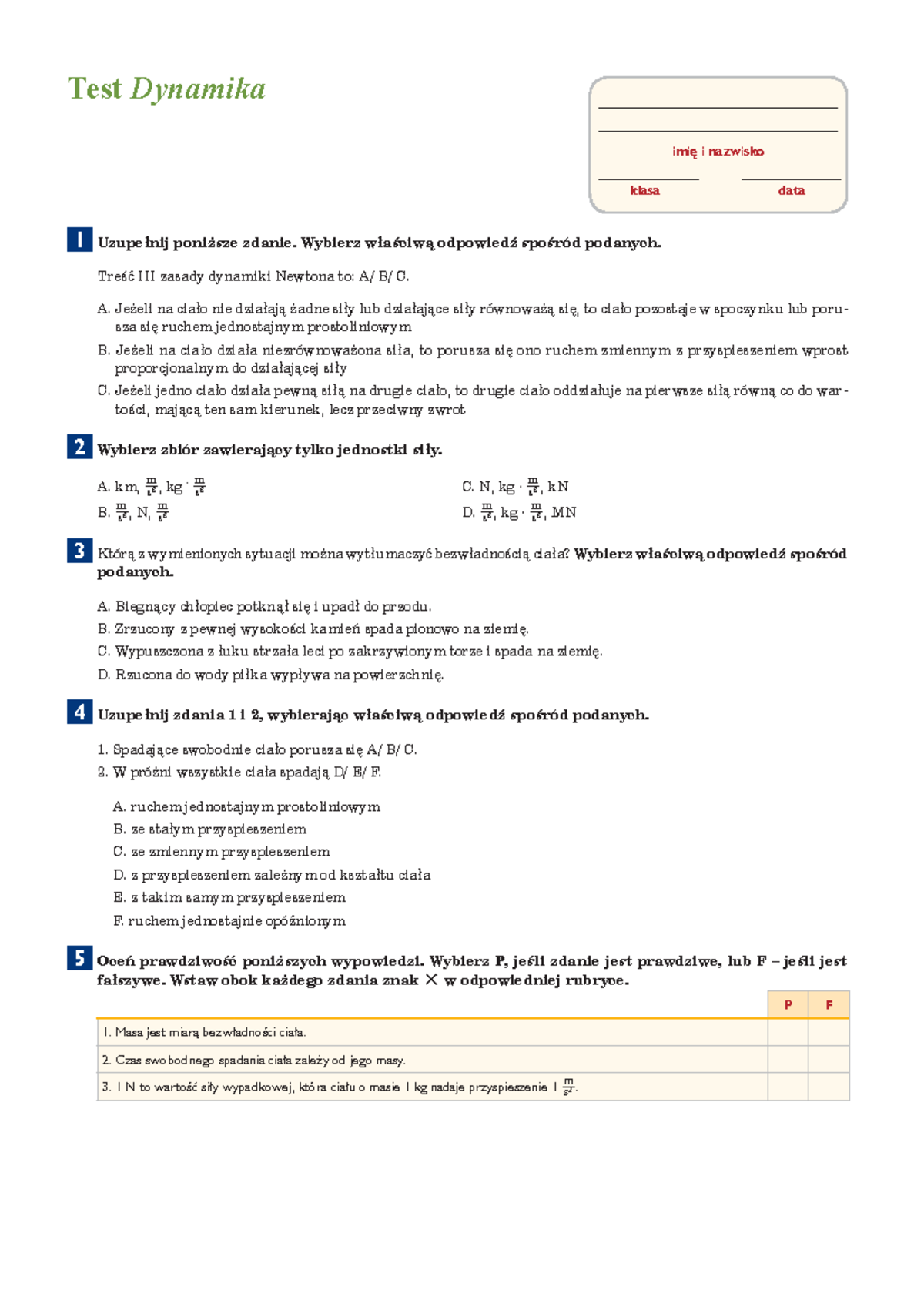 6359e96b503642167413 Fec39850 B938 - Imię I Nazwisko Klasa Data Test ...