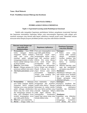 Tabel 3. 4 3 - Experiental Learning - Tabel 3. 4 Ruang Lingkup Rutin ...