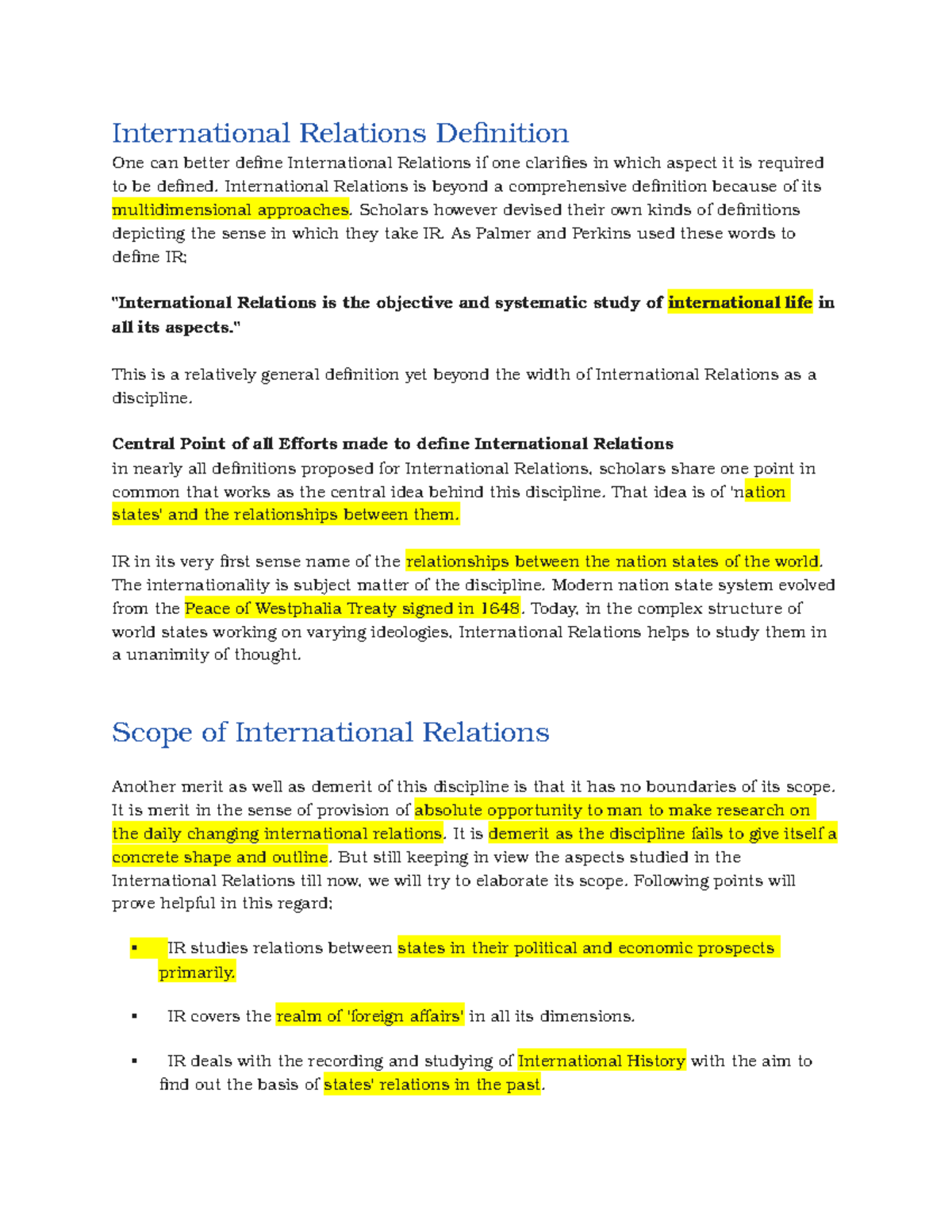 international relations meaning essay