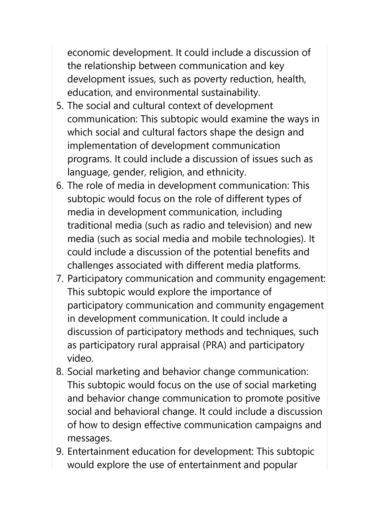 thesis on development communication