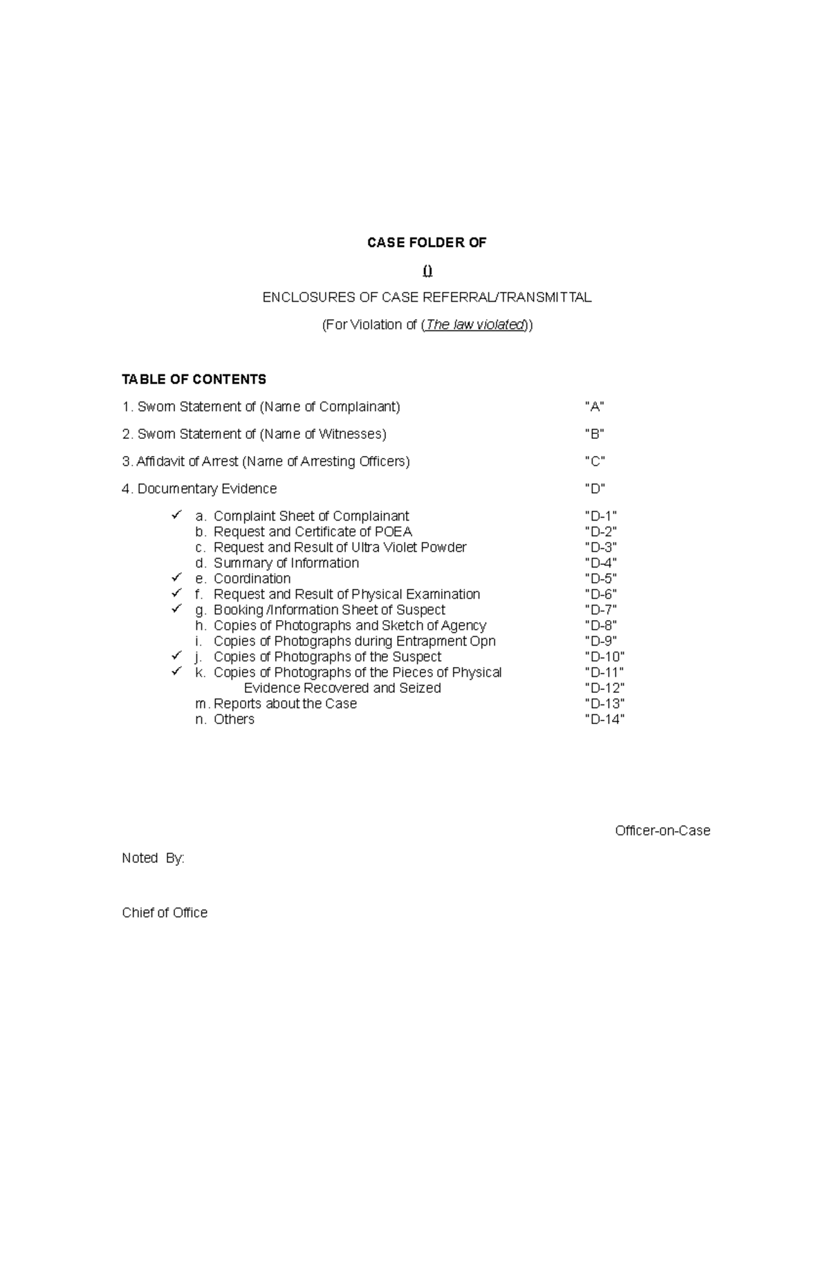 CASE Folder OF referral Criminal Procedure UC Studocu