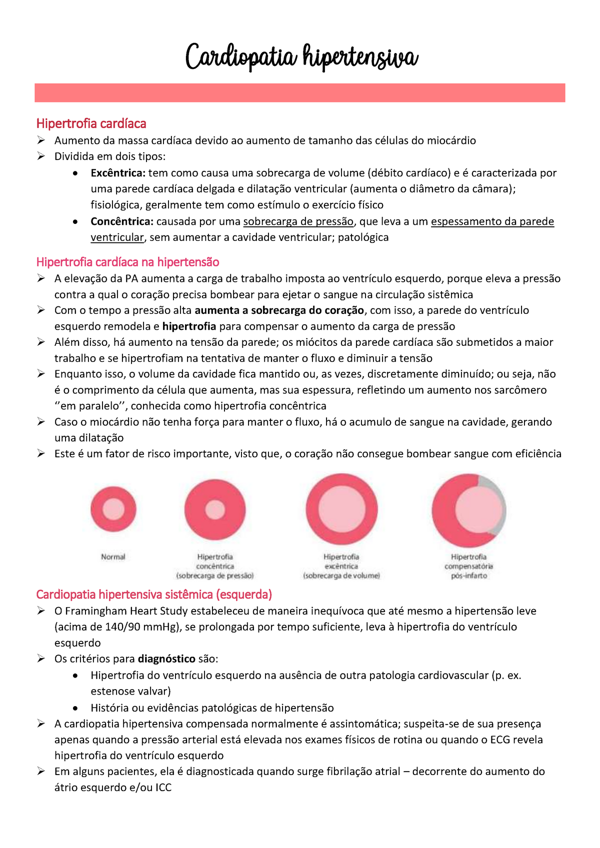 Cardiopatia hipertensiva Cardiopatia hipertensiva Hipertrofia cardíaca Aumento da massa