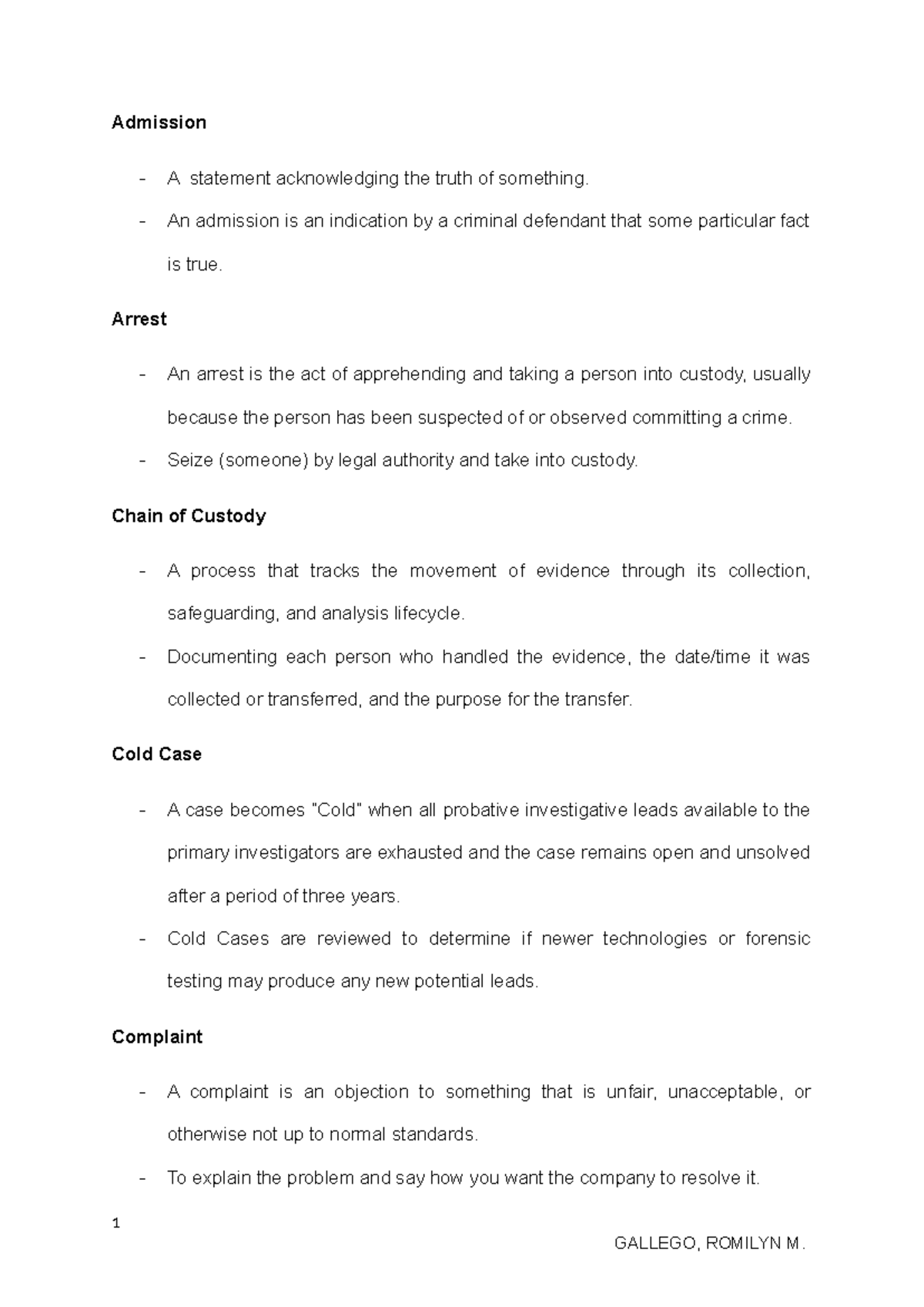 43-definition - hdhddhdhdh - Admission - A statement acknowledging the ...