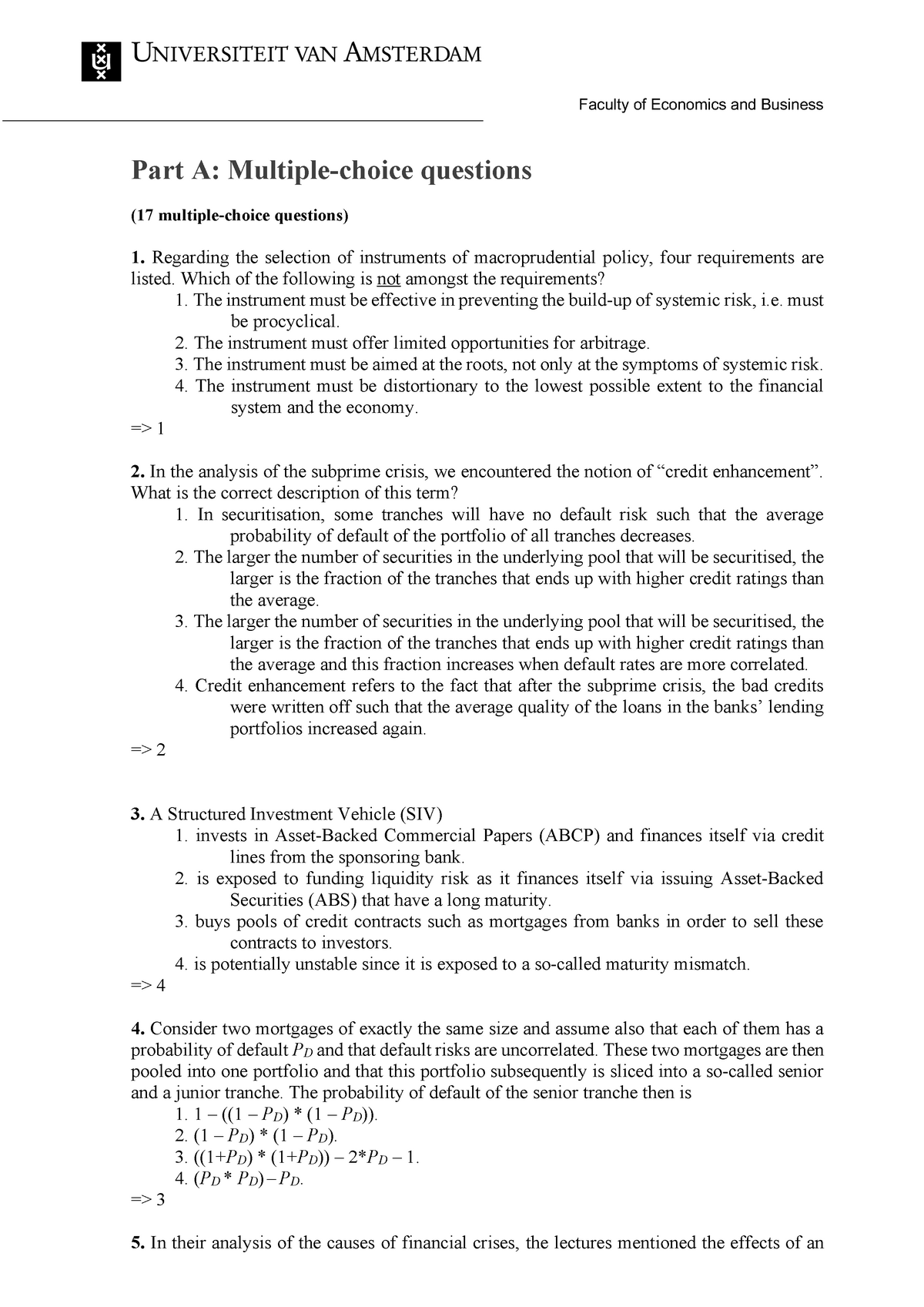 Final Exam 2020 - Questions & Answers - Faculty Of Economics And ...