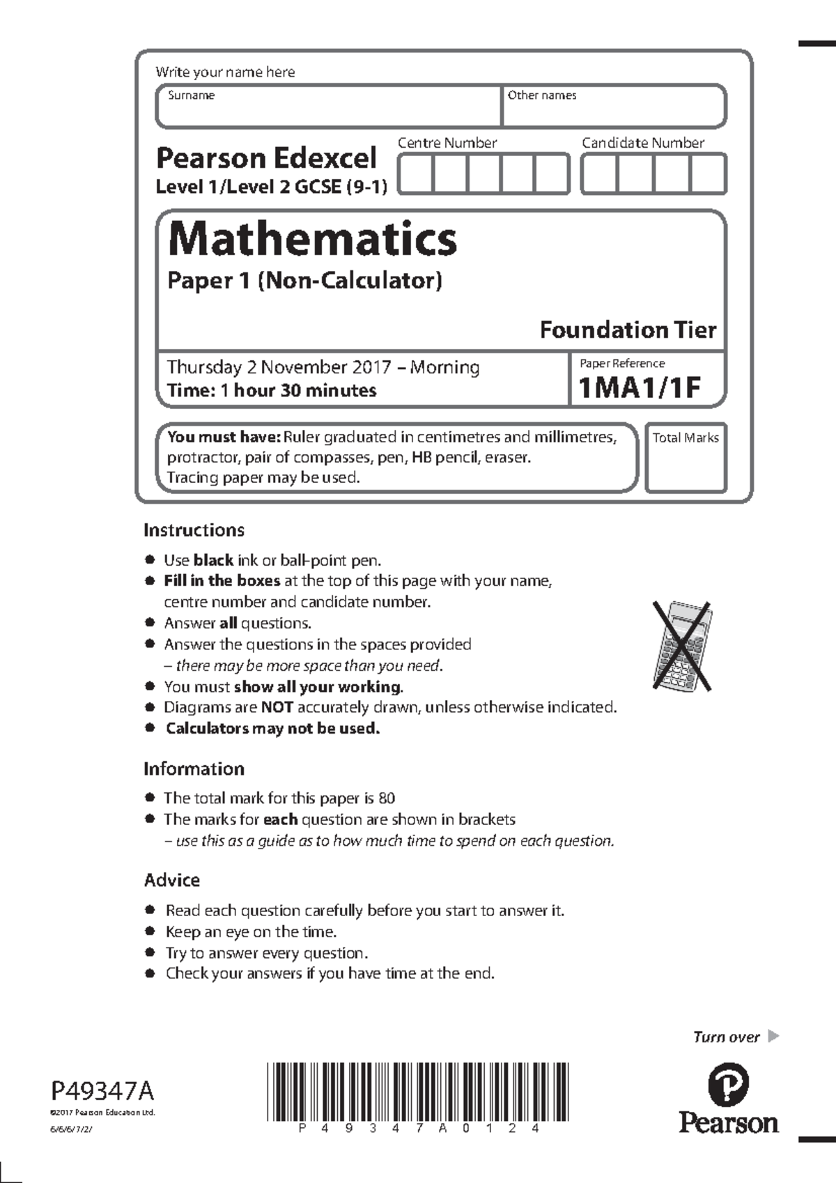 1MA1 1F QP-2 - Math Lecture Notes And Practice Material And Exam ...