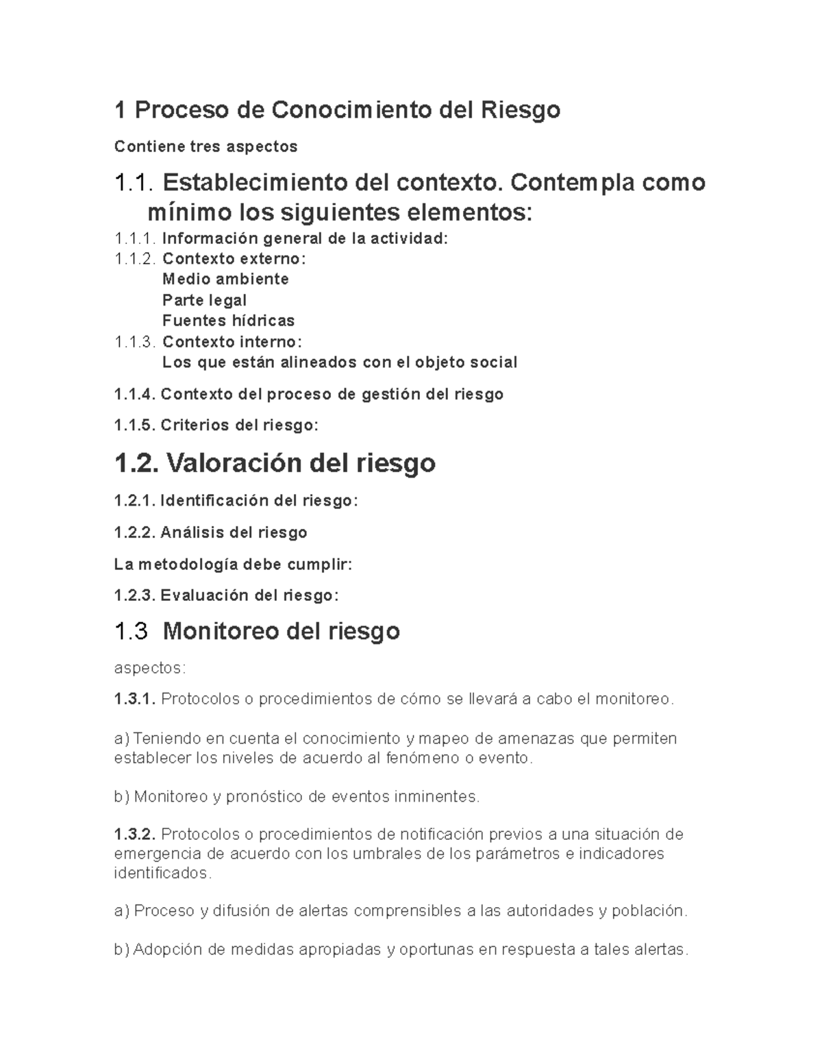 Proceso de Conocimiento del Riesgo - copia - 1 Proceso de Conocimiento ...