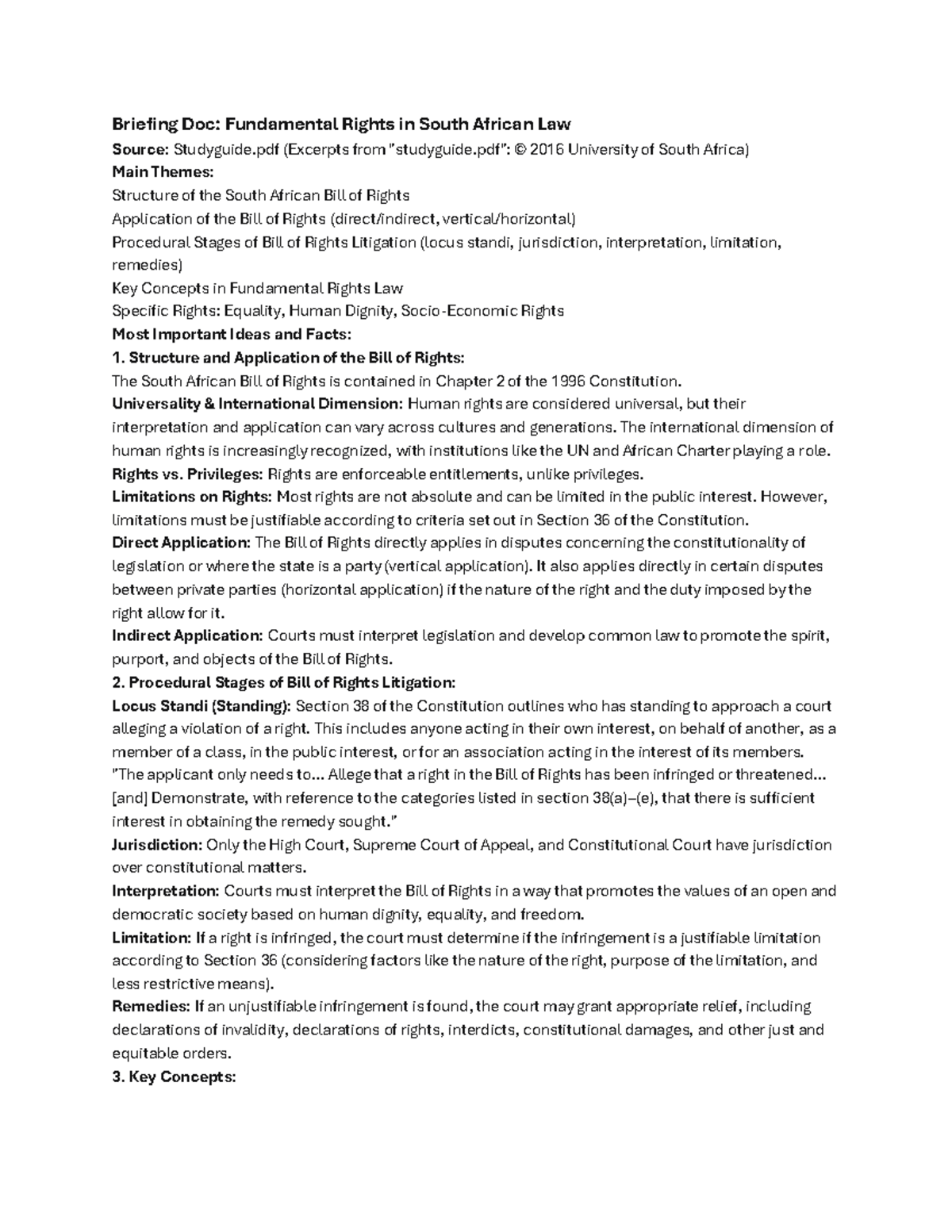 Document 1 - FUR2601 Study Guide summary - Briefing Doc: Fundamental ...