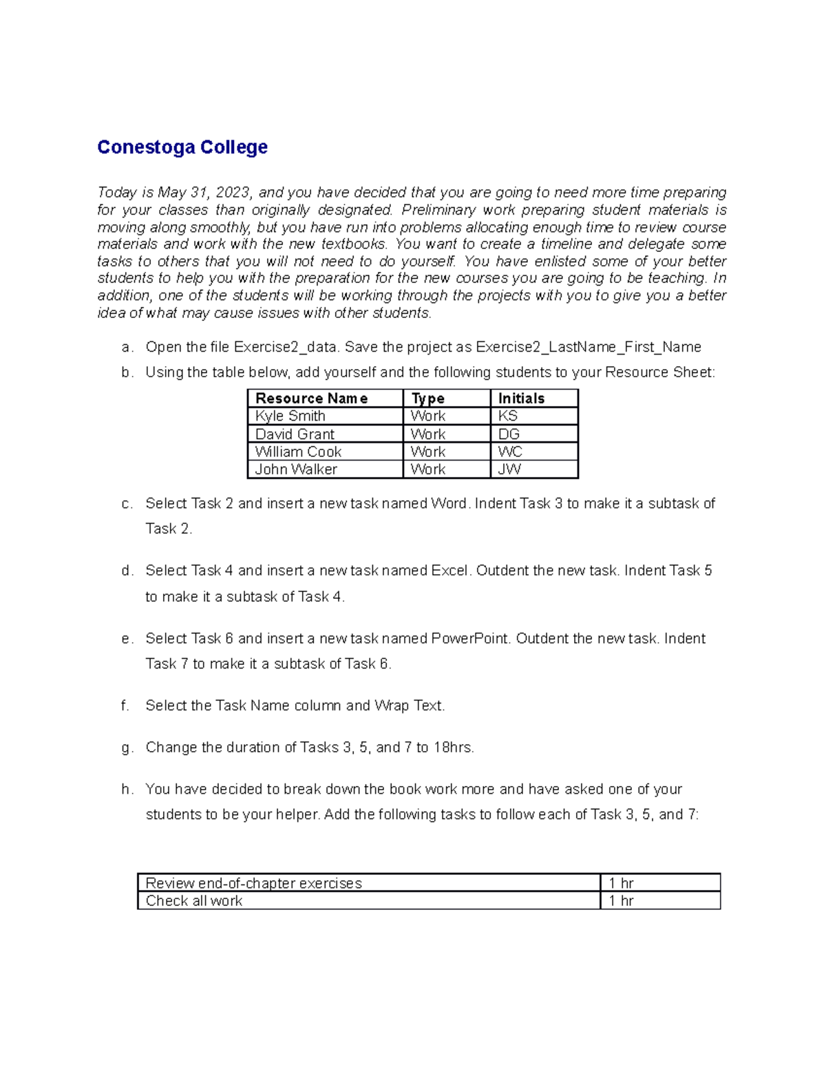 Exercise 2 Instructions - PROG8020 - Conestoga College - Studocu