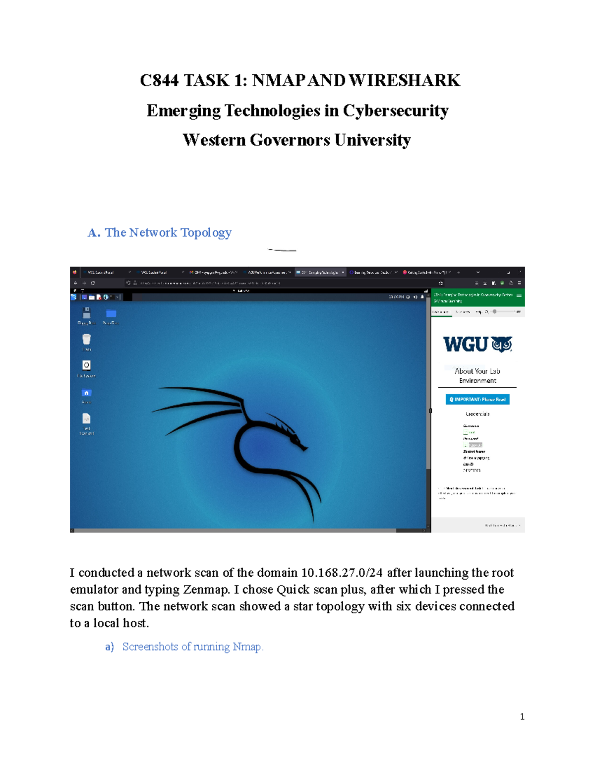 C844 Task 1 CY NEW - Task 1 - C844 TASK 1: NMAP AND WIRESHARK Emerging ...