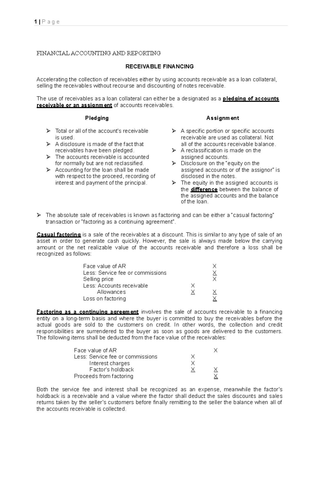 ucc assignment of accounts receivable