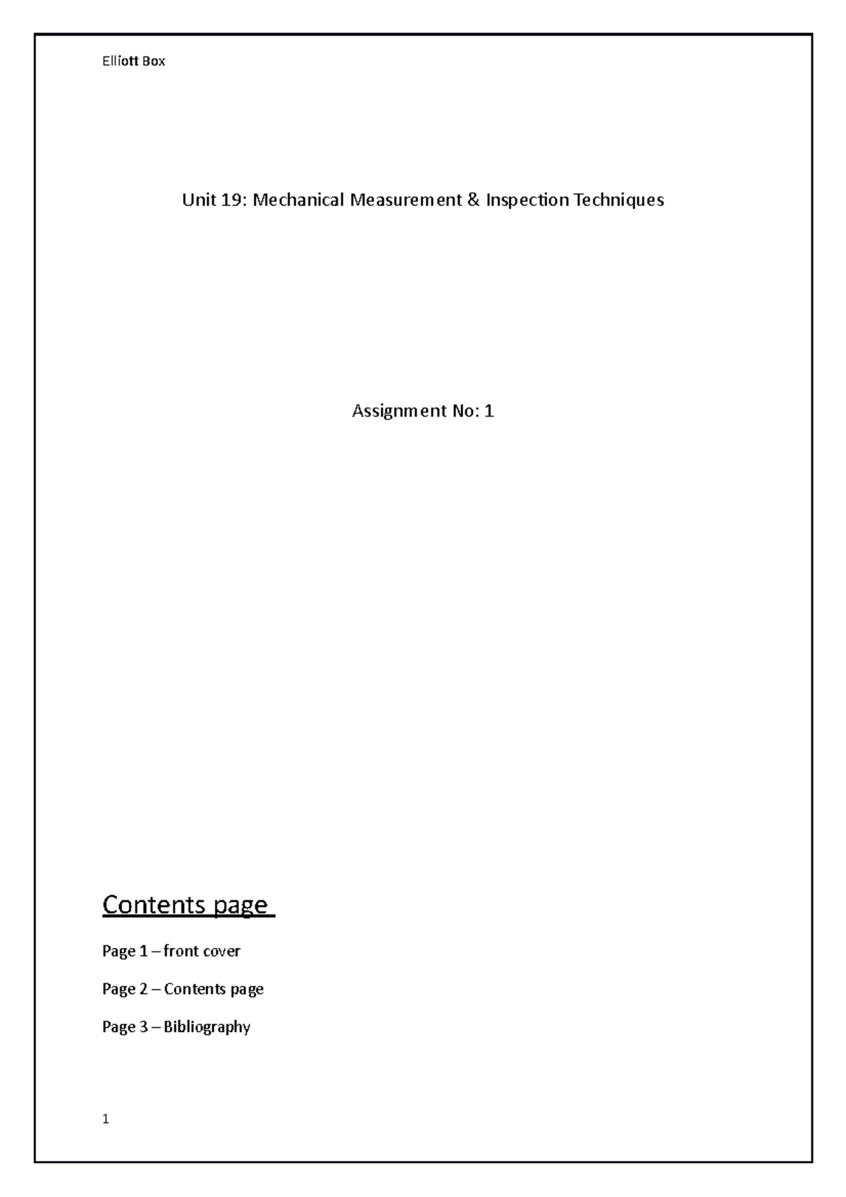Measurement and inspection asssignment 1 ralph timm year 2 finished 1 ...