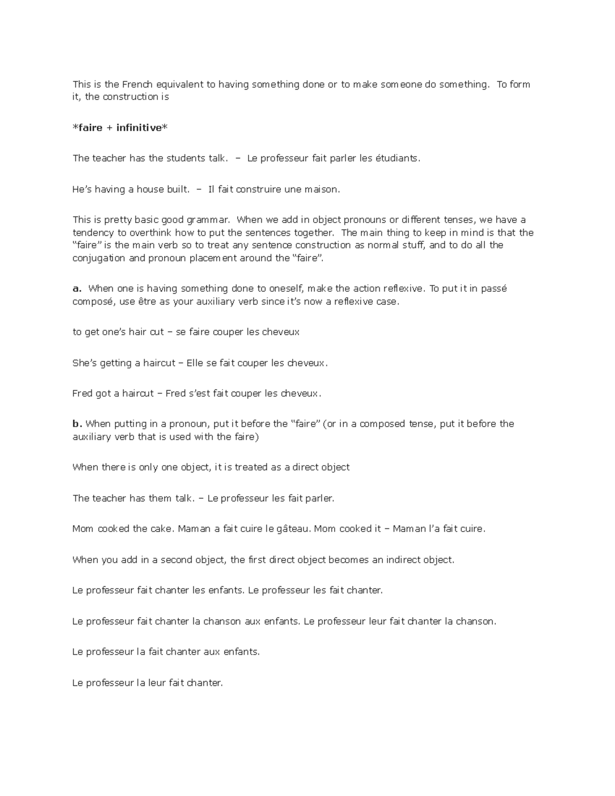 French - Lecture notes - This is the French equivalent to having ...