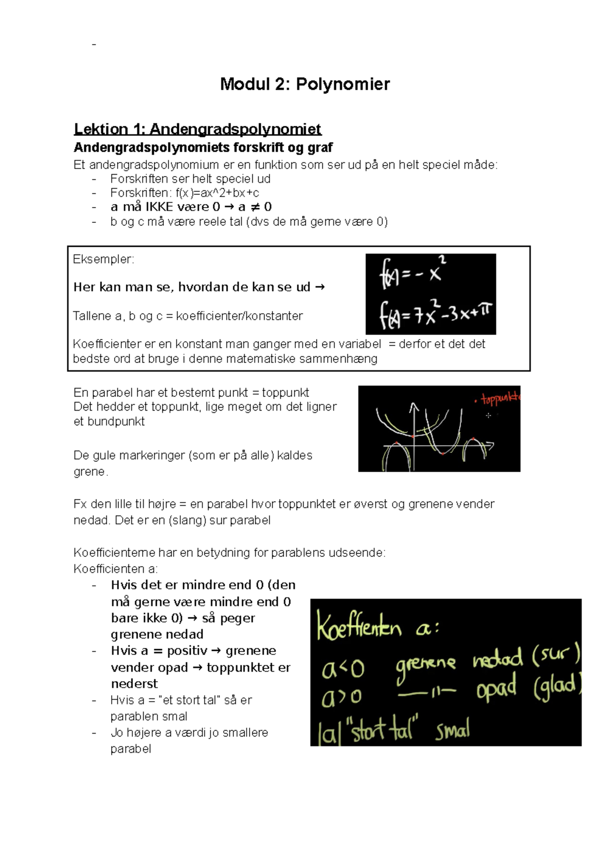 Modul 2 Polynomier - Modul 2: Polynomier Lektion 1 ...