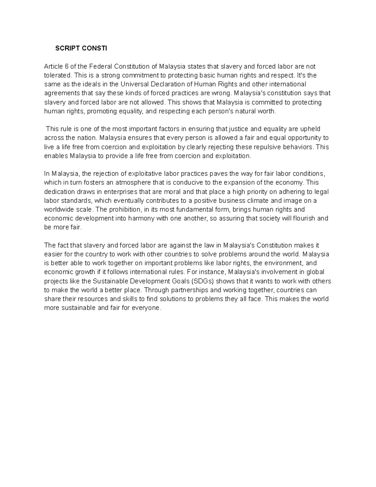 Script consti contract - ISSSCRIPT CONSTI Article 6 of the Federal ...