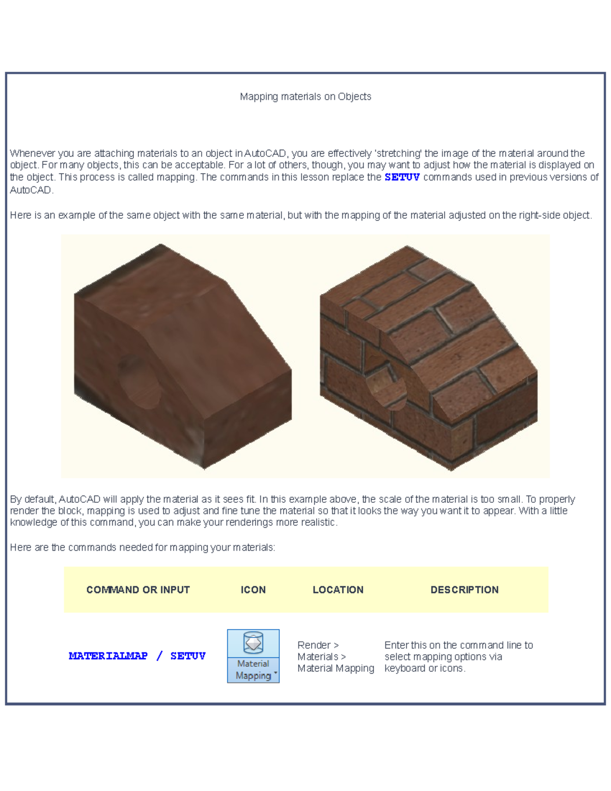 Mapping materials on Objects - Mapping materials on Objects Whenever ...