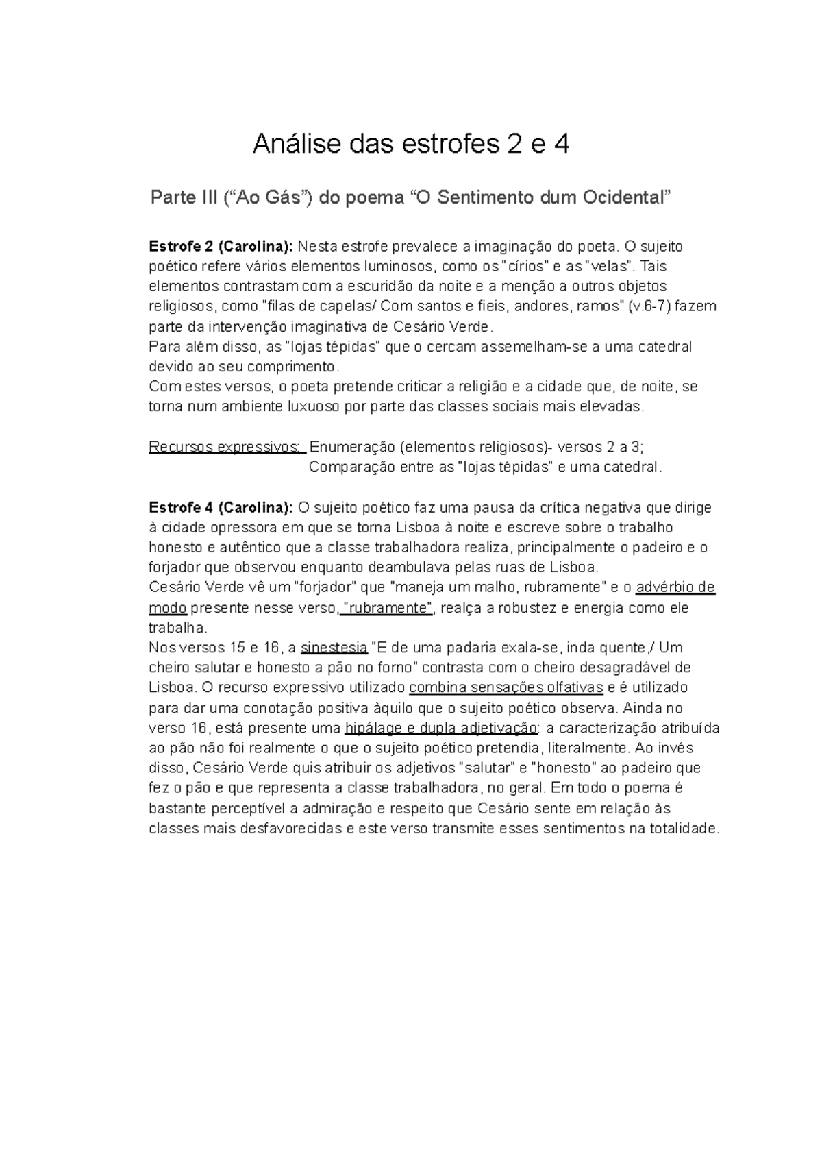 Análise das estrofes 2 e 4 - Documentos Google - Análise das estrofes 2 ...
