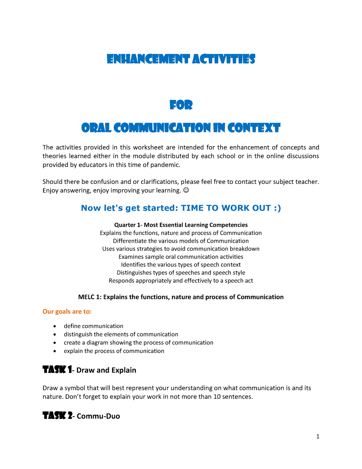 essay about understanding on the types of oral communication activities