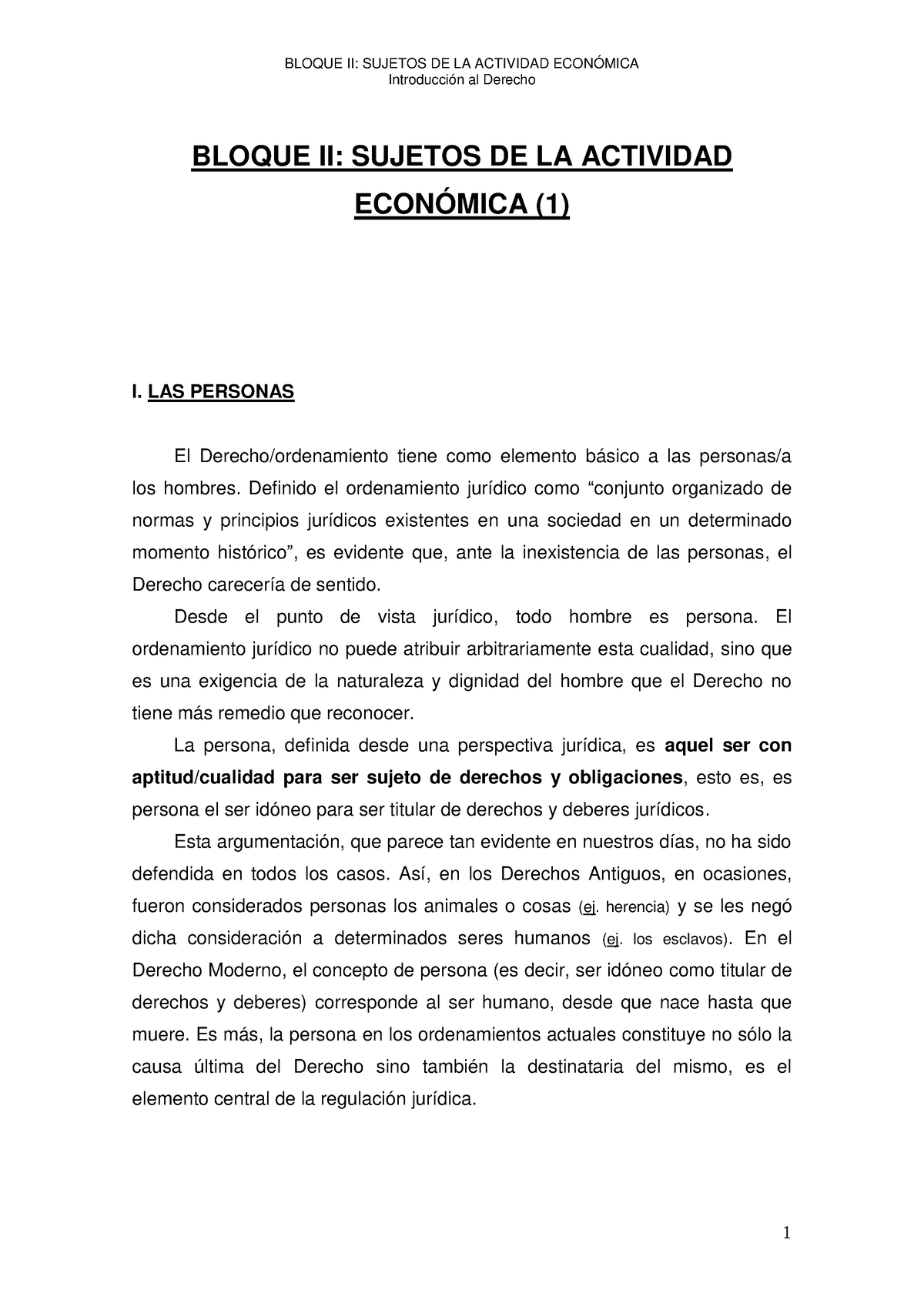 Bloque II. 1 - Introduccion Al Derecho - Introducción Al Derecho BLOQUE ...