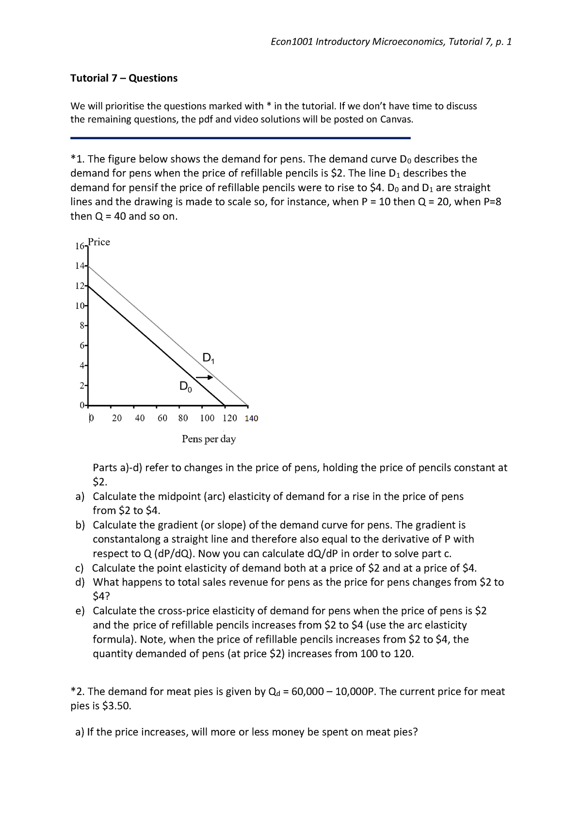 T7 - Tutorial - Econ1001 Introductory Microeconomics, Tutorial 7, P. 1 ...