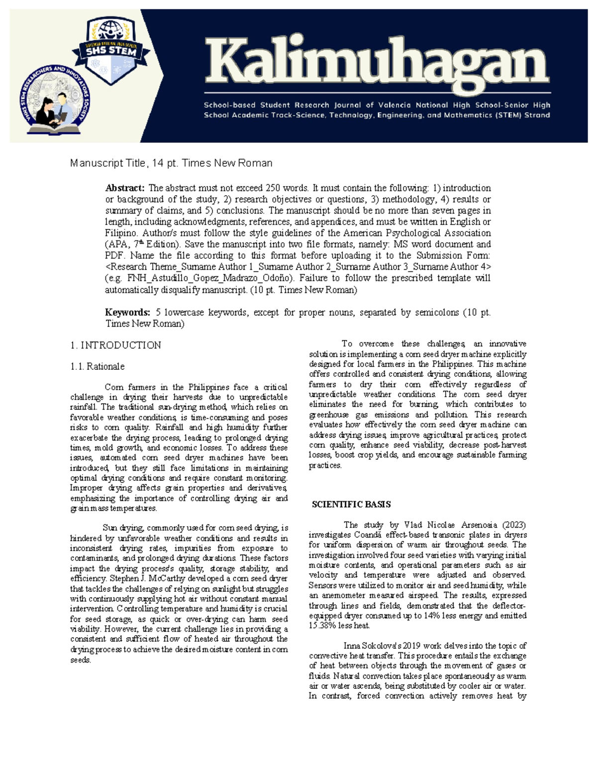 Research Journal Imrad Format - Manuscript Title, 14 pt. Times New ...